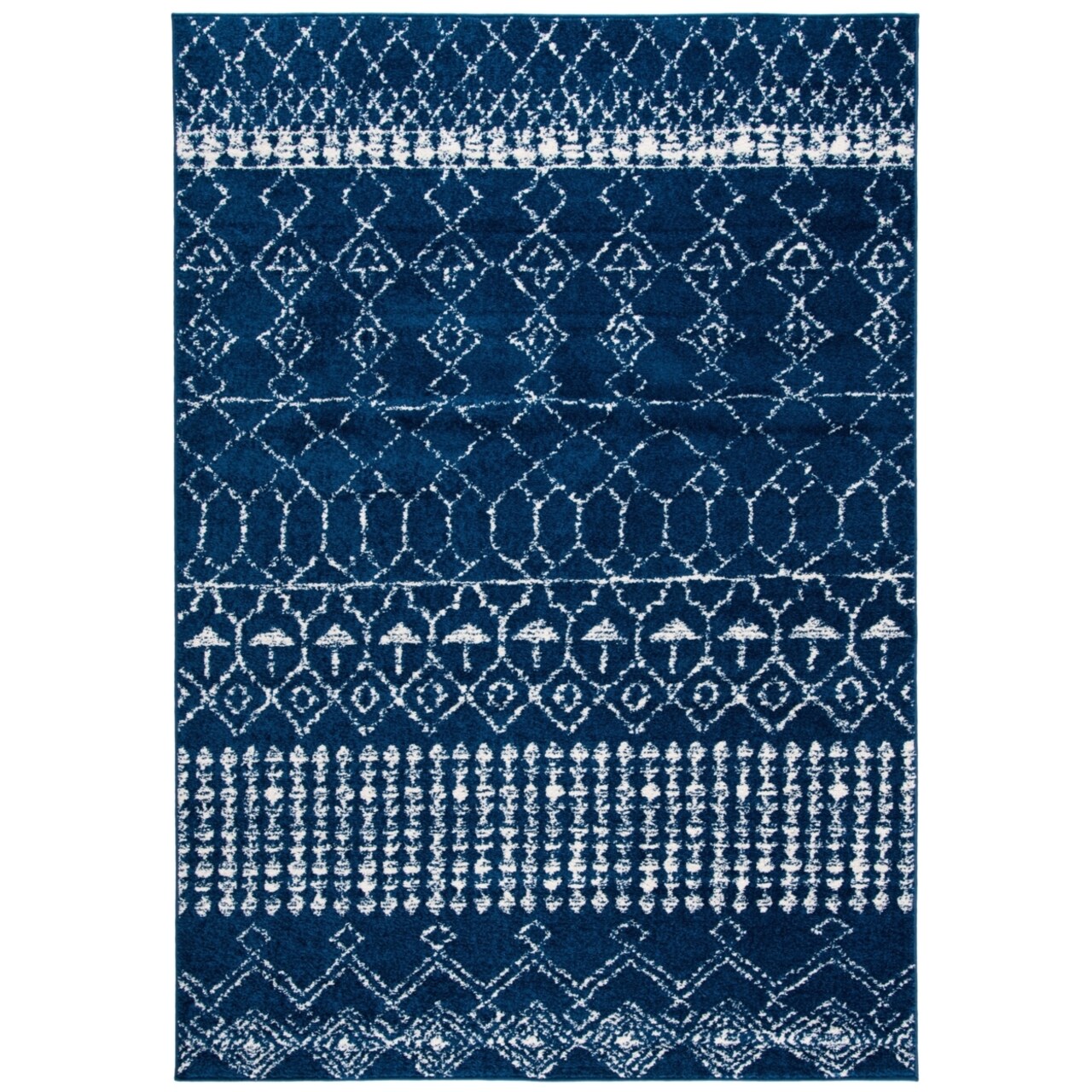 Safavieh Tulum Collection Tul229N Navy / Ivory Rug Modern Area Rug Rustic